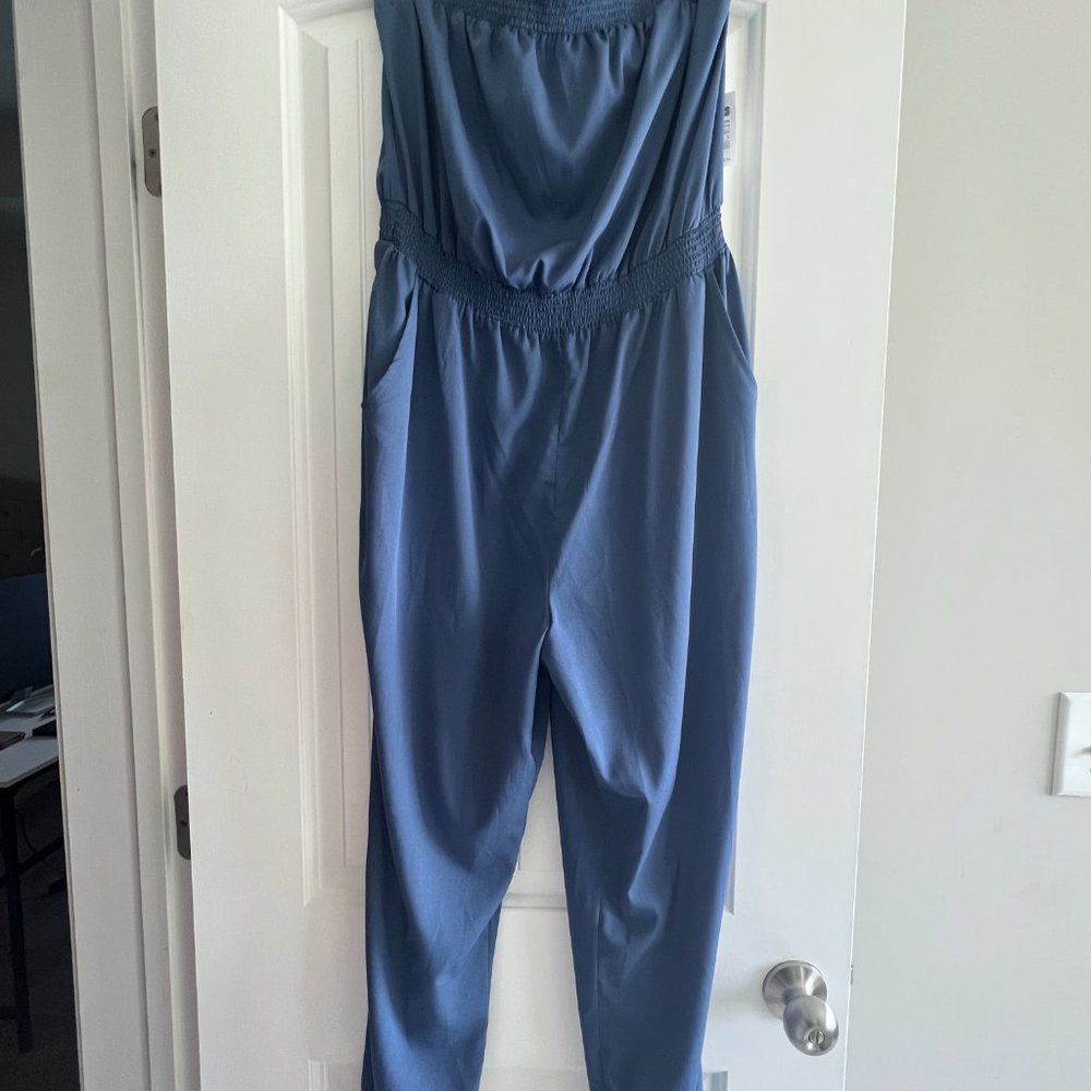 NWT Calypso Blue Strapless Pocketed Jumpsuit